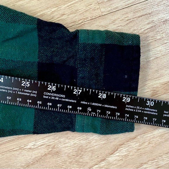 Jacks MFG Heritage Flannel Shirt Men’s Medium Green Black Plaid Cotton Button Up - Picture 5 of 8